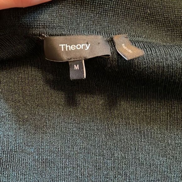 Theory Merino Wool Draped Open Front Cardigan Sweater - Picture 6 of 8